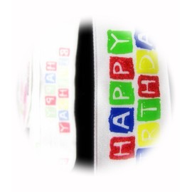 The New 5 Yards Happy Birthday White Wired Ribbon 1 1/2" W Perfect for Crafting, Gift Wrapping, and Decorating Ribb1w00732