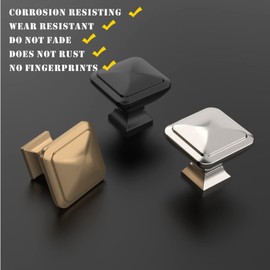 Coinkoly 10 Pack Champagne Bronze Square Dresser Knobs and Pulls for Cabinets and Drawers