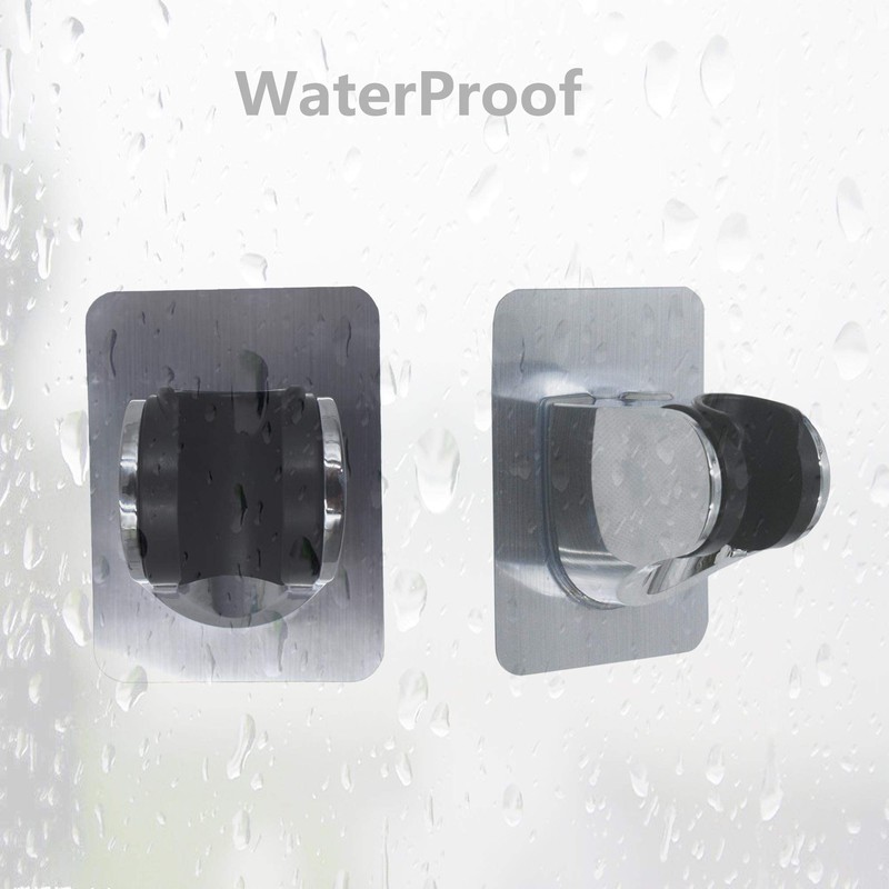 Strong Adhesive Chrome Shower Head Holder Adjustable Shower Wand Holder,Handheld