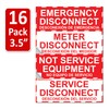 Littversions 16 Pack 3.5"x1.25" NEC Compliant Label Sticker Emergency Meter