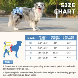 Reusable Dog Diapers Female 3 Pack Washable Highly Absorbent Doggie Diapers, Flexible Doggy Diapers Female, Leak-Proof Puppy Diapers for Dog Period Heat Incontinence Potty Training, S