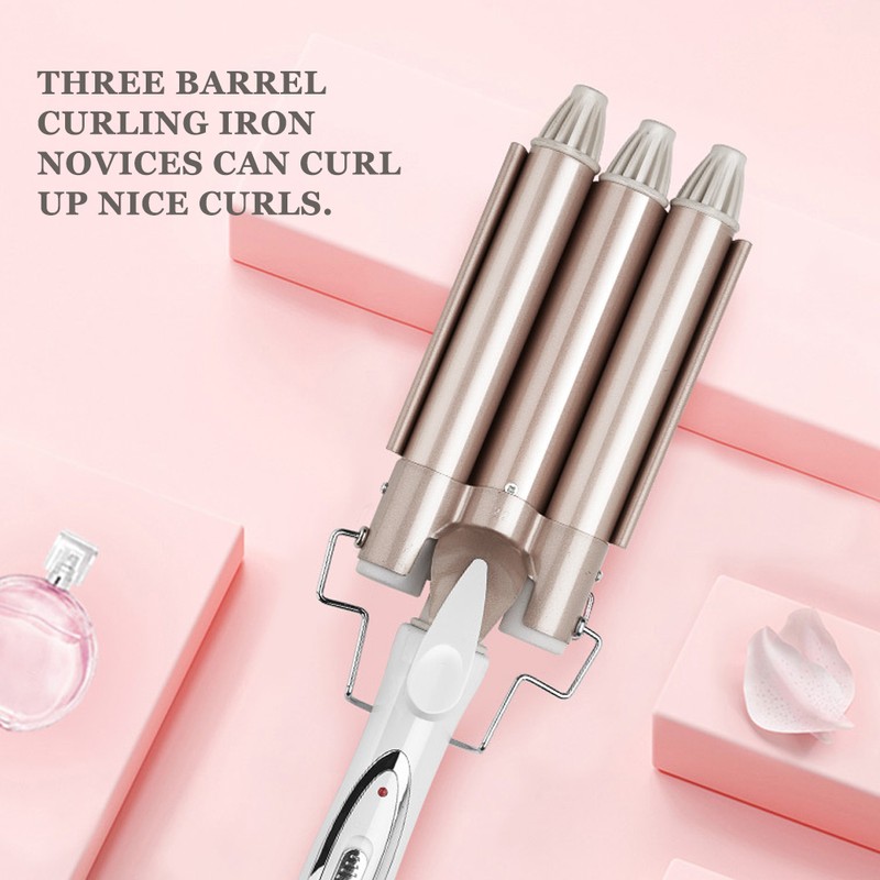 Three Barrel Curling Iron Salon Hairstyling Waver Hair Crimper Hairdressing