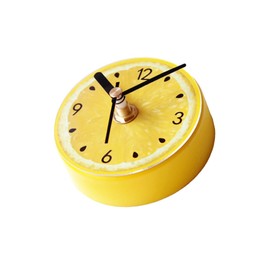 KICHOUSE Cute Lemon Pattern Refrigerator Clock Sticker Magnets Fridge Wall Clock Fruit Design for Family