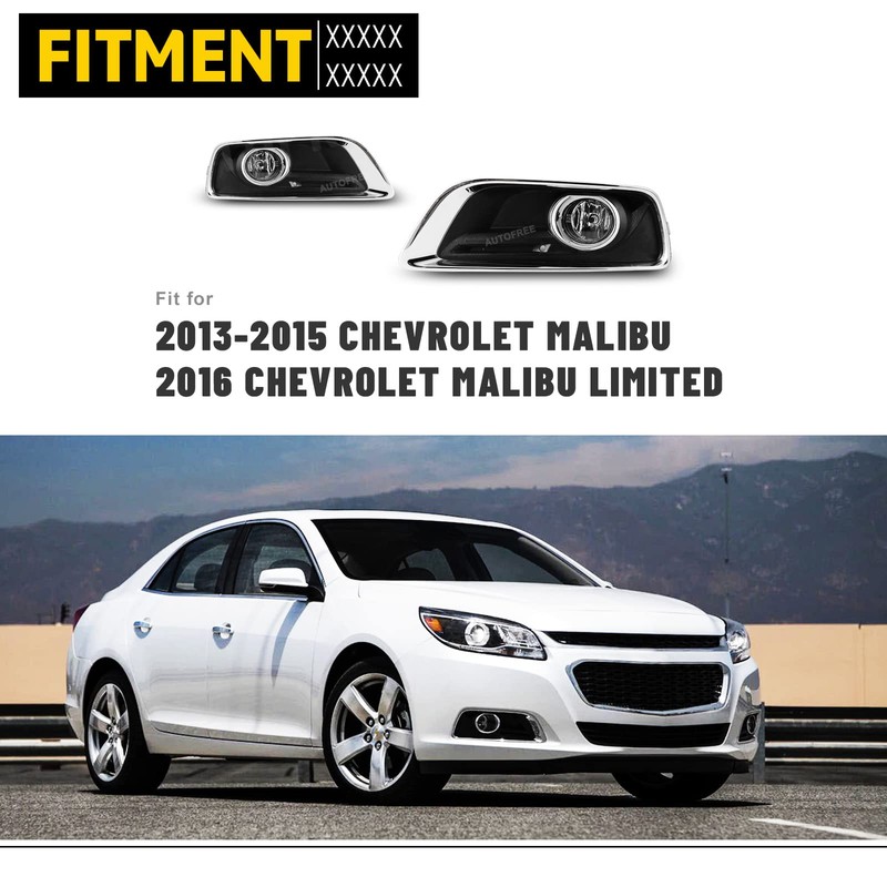 AUTOFREE Fog Lights Assembly for Chevy Malibu 2013 2014 2015