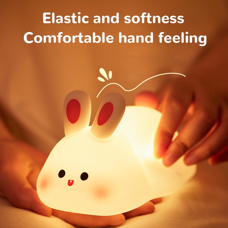 Pat Night Light Cute Rechargeable 3 Levels Brightness Silicone Cartoon