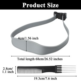 2 PCS Fade Guide Adjustable Hair Cutting Guide Fade Haircut Tool Neckline Shaving Template Comes with 1 Professional Haircut Comb Suitable for Both Men and Women (Black+Gray)