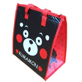 Kumamon 25670 Non-Woven Insulated Lunch Tote Bag (Large), Red and Black