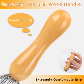 FREATECH Head Massager Scalp Scratcher with 24 Fingers and Ergonomic Wooden Handle for Deep Relaxation and Stress Relief, Easy to Hold and Control, Perfect Body Relaxing Massage Tool