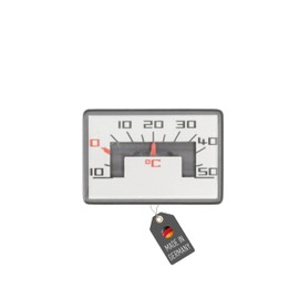 Lantelme Lantelme Autothermometer mit Magnet und Klebepad Temperaturbereich -10C bis 50C Analog | Schwarz mit silberner Anzeige Leicht ablesbar | Thermometer fr PKW LKW Wohnmobil Auto Wohnwagen