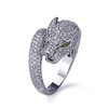 Lavish Sterling Silver Rhodium Plated, Puma Design CZ Pave Setting