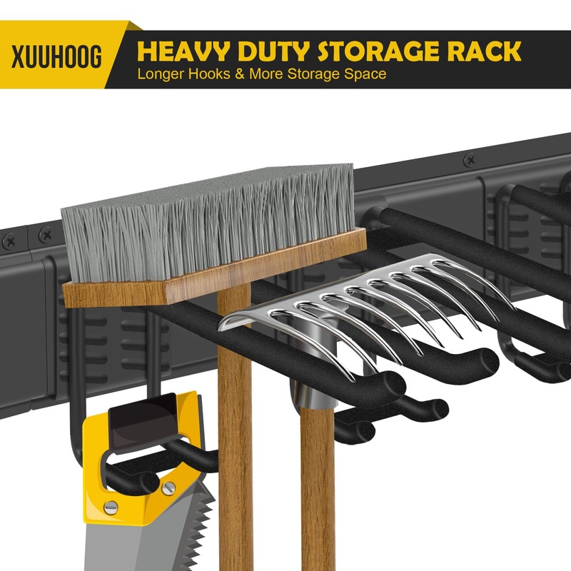 XUUHOOG 48-Inch Adjustable Garage Wall Tool Organizer with Black High-Strength