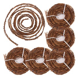 Geytetqi 6 PCS 15 FT Natural Grapevine Wreaths, Grapevine Twig, Vine Branch Wreath for DIY Crafts and Christmas Decorations, Ideal for Wedding Decor(Total 90 FT)