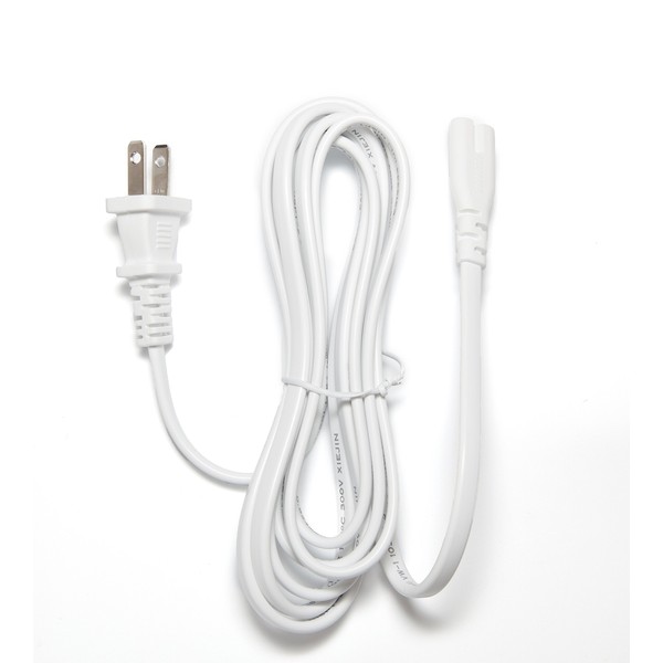 OMNIHIL [UL Listed] White 10 Feet Long AC Power Cord