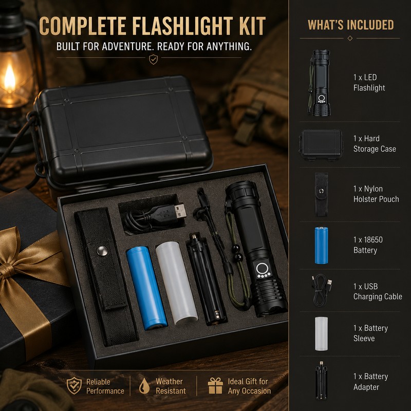 Rechargeable LED Flashlight for Outdoor Use – Aluminum Alloy Zoom