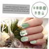 Healeved Diy Fake Nails Tips 48pcs Bow Embellished Short Nails