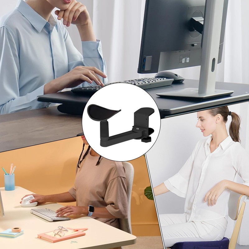 Desk Arm Support Extension - Elbow Rest Holder - Clamp-On