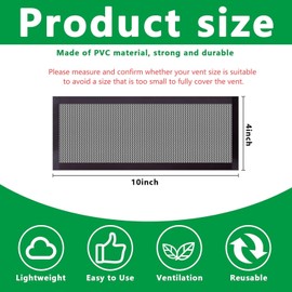 DECOHS 8 Pack Floor Register Screen Vent Mesh, 4 x 10 Inch Plastic Rectangle Air Vent Screen Cover, Magnetic PVC Vent Mesh Cover for Ceiling Wall Floor Catch Debris Hair Dust