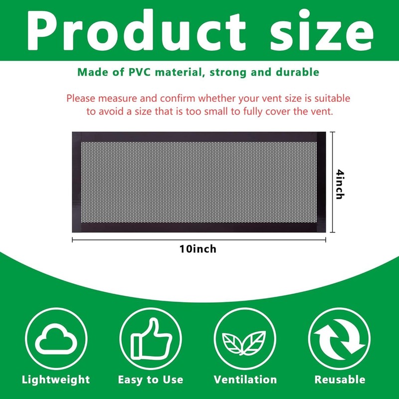 DECOHS 8 Pack Floor Register Screen Vent Mesh, 4 x