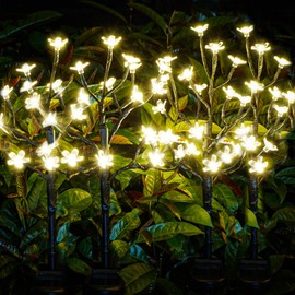 Solar Garden Lights Outdoor,Waterproof Outdoor Solar Lights for Outside Decorative 8Pack, 160Led Solar Flowers Garden Decor, for Yard Pathway,Lawn,Patio Fairy Decorations Gardening Gifts