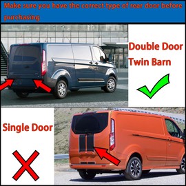 Ombialo Rear Spoiler Compatible with Ford Transit Custom 2012-2020 Twin (Barn) Door Model Only Rear Twin Barn Door Roof Spoiler Gloss Black