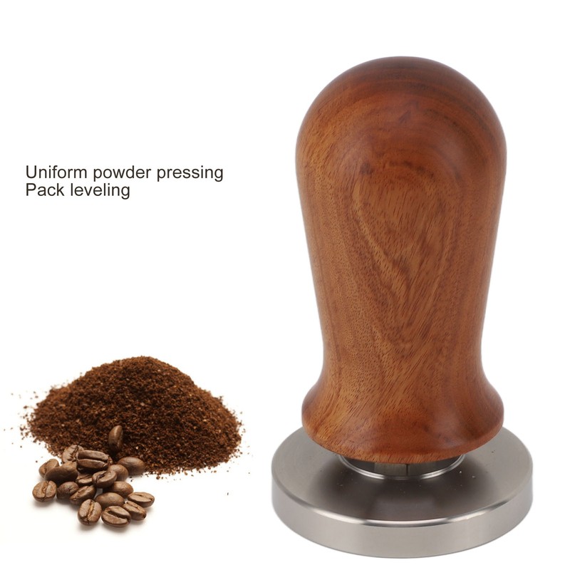 Coffee Leveler Tool Flat Base Wooden Handle 304 Stainless Steel