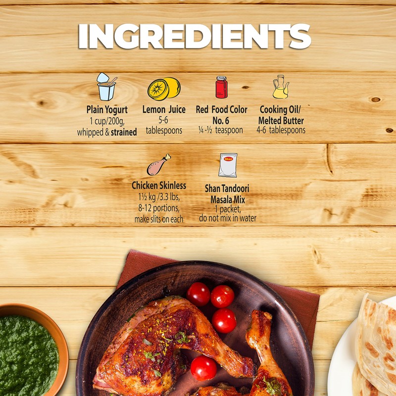 Shan - Tandoori Masala Seasoning Mix (50g) - Spice Packets