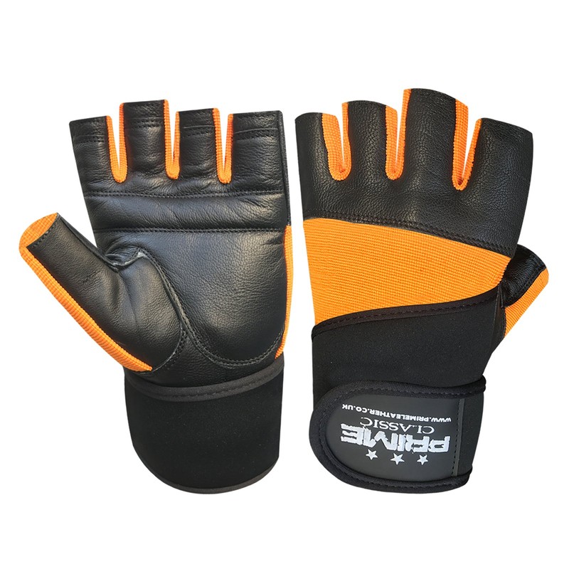 Prime fingerless workout gym weight training bodybuilding foam padded leather