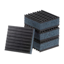Kozelo 4 Pieces EVA Foam Rubber Anti-Vibration Pads - [2" x 2" x 7/8"] Insulation Rubber Pads Non-Slip for HVAC System and Washing Machine, Black and Blue