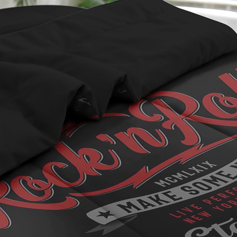 Pamnest Full Comforter Set with Sheets, 7 Pieces Vintage Music