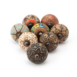 ATCUSA Premium Knobs for Cabinets Drawers - Choose ur Set - Vintage Styled Ceramic Knobs and Pulls Sets - Hand Painted Cabinets Drawers Dresser Knobs - Furniture Door Knobs (12)