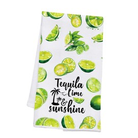 PLITI Tequila Kitchen Towel, Tequila Lover, Gift, Tequila Drinker, Gift, Tequila, Lime and Sunshine, Tea Towel, Summer Holiday Gift (Tequila Lime TWU)