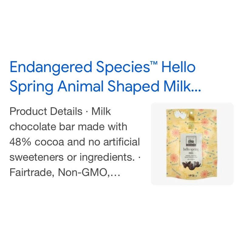 Endangered Species (1) Endangered Species Chocolate Candy Hello Spring Animal