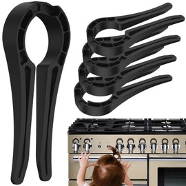 Abizarch 5Pcs Gas Stove Knob Locks Baby Proof Oven Knob Safety Covers Portable Child Proofing Stove Lock Plastic Stove Knob Covers for Kids and Pets Proof Kitchen 3.7x8.5cm