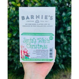 BARNIE'S COFFEE TEA CO. Single Serve K cups for Keurig Brewers Medium Roast Arabica Coffe Beans, Decaf Santa's White Christmas, 22 Count