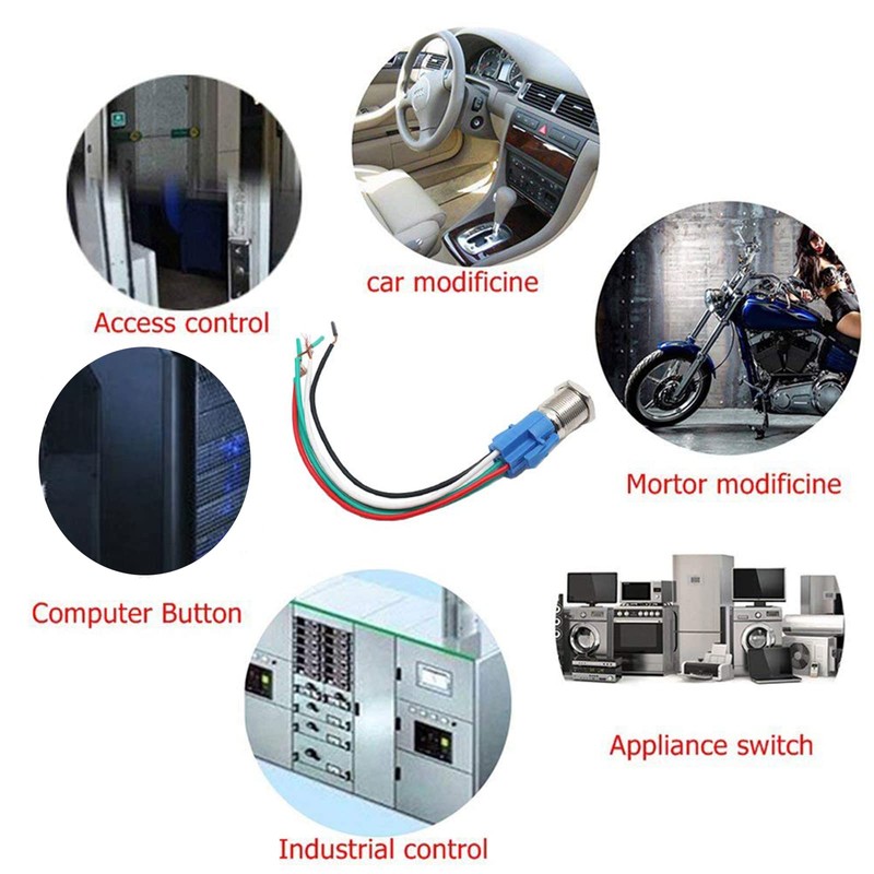S SYDIEN 1Pc 110V-220V 3A Latching/Self-Locking Push Button Switch with