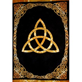 India Arts Celtic Trinity Tie Dye Tapestry Heavy Cotton Bedspread 98" x 70" Twin Amber