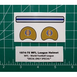 1974 - 1975 WFL League Logo Football Gumball Helmets *DIECUT DECALS ONLY* World