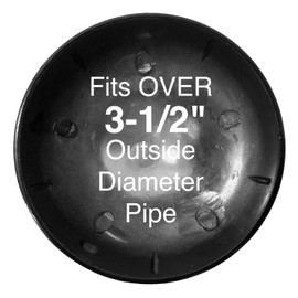 Black Powder Coated Pressed Steel 3-1/2" Chain Link Fence Post Cap - Use for 3-1/2" Outside Diameter Post/Pipe
