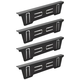 4 Pcs Stainless Steel Stove Gap Covers, Adjustable Stove Filler for Kitchen, No Tape Required, Easy to Install, Black and Silver, Fits Most Stove Models