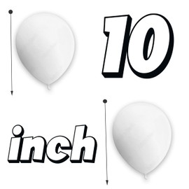 White Balloons 15 Pack 10 Inch Balloons for Birthday Decorations Plain Round Balloons Party Latex Balloons for Baby Shower Engagement Wedding Decorations.