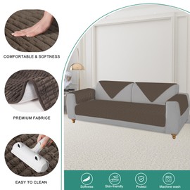 Foxdecor Couch Arm Covers Sofa Arm Covers, Arm Chair Covers Set of 2, Non-Slip Chair Arm Covers, Arm Rest Cover for Sofa, Armchair Slipcovers Couch Protector (Chocolate 20x20 inch)