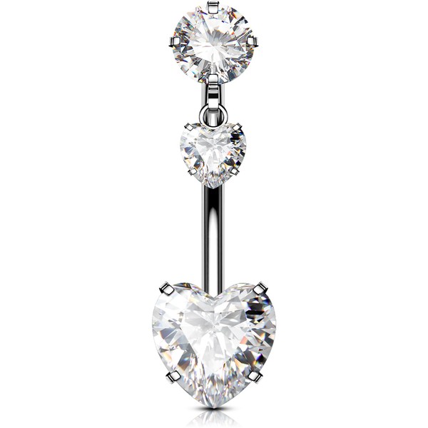 OUFER G23 Titanium Belly Button Rings, 14G Internally Threaded Belly
