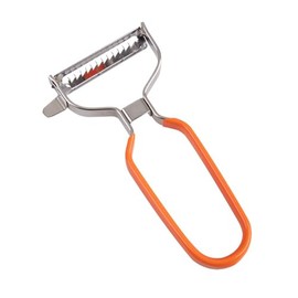 Appetito Stainless Steel Julienne 'Y' Peeler with Japanese Steel Blade - Orange