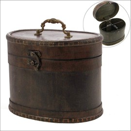 Midi Treasure Chest Wooden Treasure Chest Round Midi Format This treasure chest is made of real wood in the style of classic hat boxes of past things Dimensions approx. 23 x 17 x 18 cm