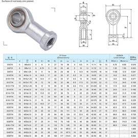 Pack of 4 Joint Head Bearings Spherical Bearing Internal Thread Self-Lubricating Joint Head Uniball Joint Bearing for Spherical Sliding Rod Ends (M14)