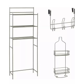 Glacier Bay 3-Piece Bath-in-a-Box Bath Storage Suite in Satin Nickel