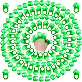 Sosation 100 Pcs Mardi Gras Light up Ring LED Flashing Ring Carnival Throws Party Favors Glow in the Dark Bumpy Jelly Finger Blinking for Kids Carnival Party Supplies(Green)
