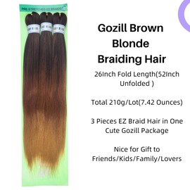 Brown Blonde Braiding Hair Pre Stretched 1B/30/27# Knotless Braids Hair Extension for Braiding