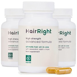 HairRight HairRight - DHT Blocker Hair Loss Supplement - High Strength - 100% Natural - Hair Growth - 60 Capsules