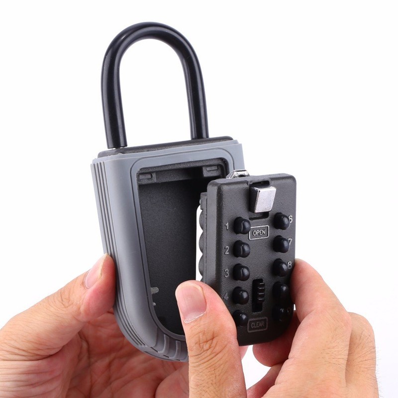 NUZAMAS Realtor Key Lock Box Safe Lockbox 10-Digit Push Button